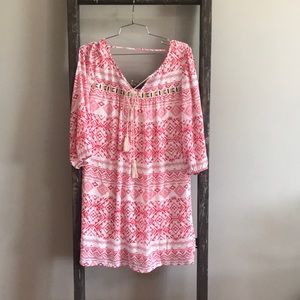 Pink Tribal Dress W/ Tassels